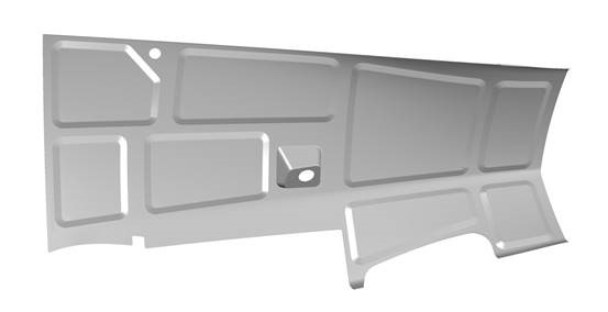 Dimensions of the right side shell