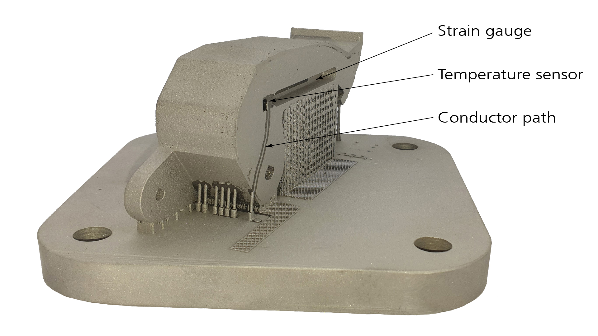 Pedal made of AlSi10Mg with integrated strain gauge