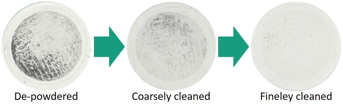 Particle residues after different cleaning processes