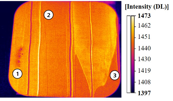 CuCr1Zr (1) and 100 µm 1.7131 (3) were applied to AlSi10Mg, and grooves in various shapes (2) were added afterwards